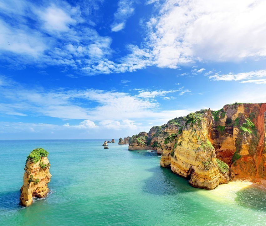Idyllic beach landscape at Lagos, Algarve | 11 Must-See attractions in Portugal