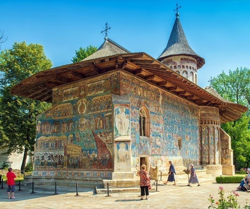 Voronet Monastery famous for Day of Judgment detailed fresco on western wall, considered by many the Sistine Chapel of the East | 5 Reasons Why Romania is the Country Every Traveler Needs to Visit