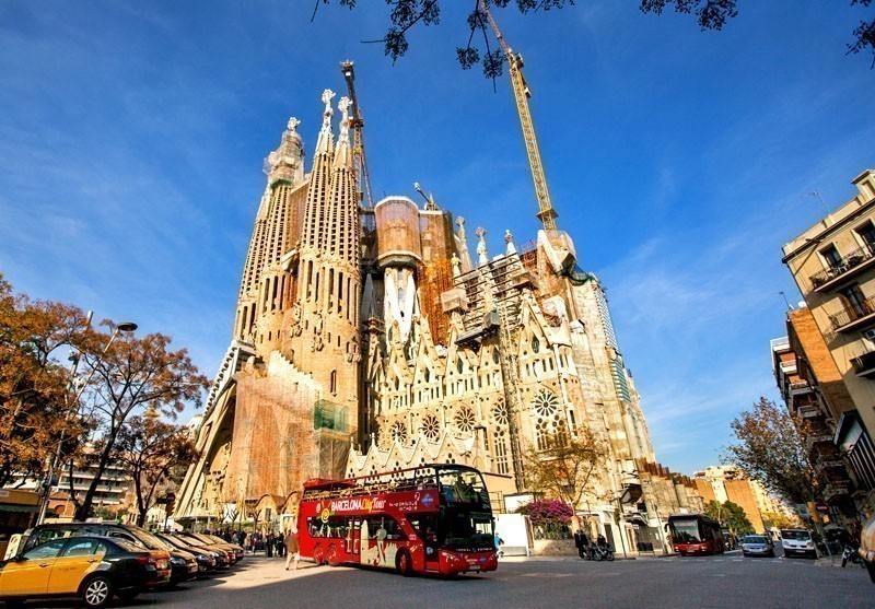 View of La Sagrada Familia - the impressive cathedral designed by Gaudi, which is being build since Mar 19, 1882 and is not finished yet | 10 Best Places to Visit in Spain