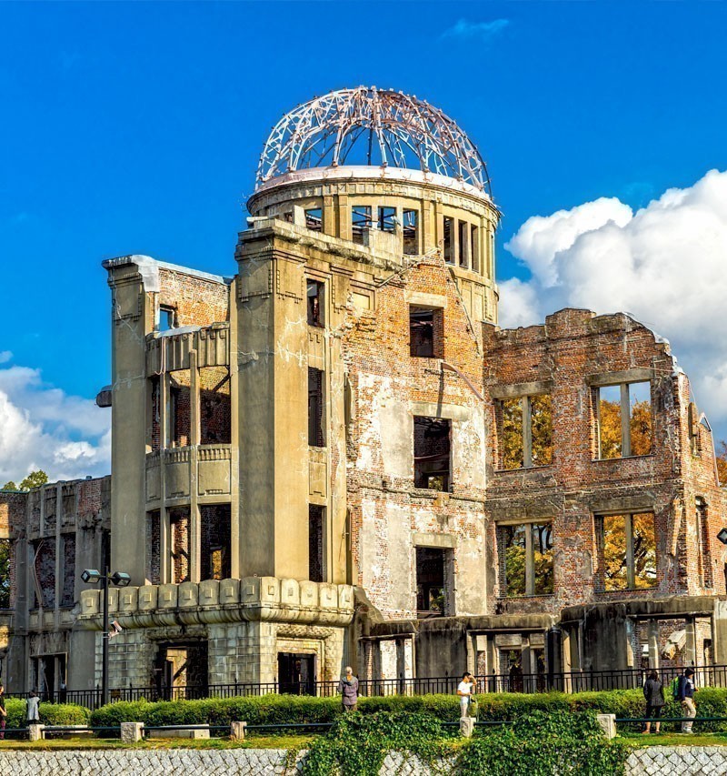 The Atomic Dome, ex Hiroshima Industrial Promotion Hall, destroyed by the first Atomic bomb in war, in Hiroshima. | TOP 10 Tourist Attractions in Japan You Must Visit