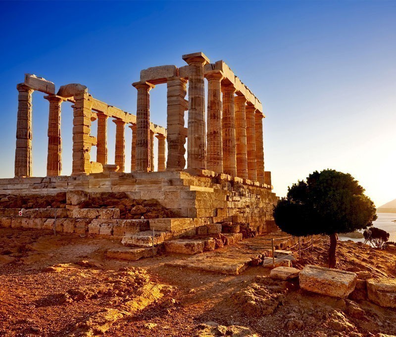 Cape Sounion - Ruins of an ancient Greek temple of Poseidon before sunset | 10 Top Rated Tourist Attractions In Greece