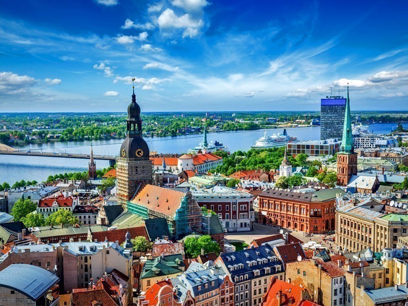 Panoramic view over Old Riga, Latvia from St. Peter's Church | What to Do in Riga in 3 Days