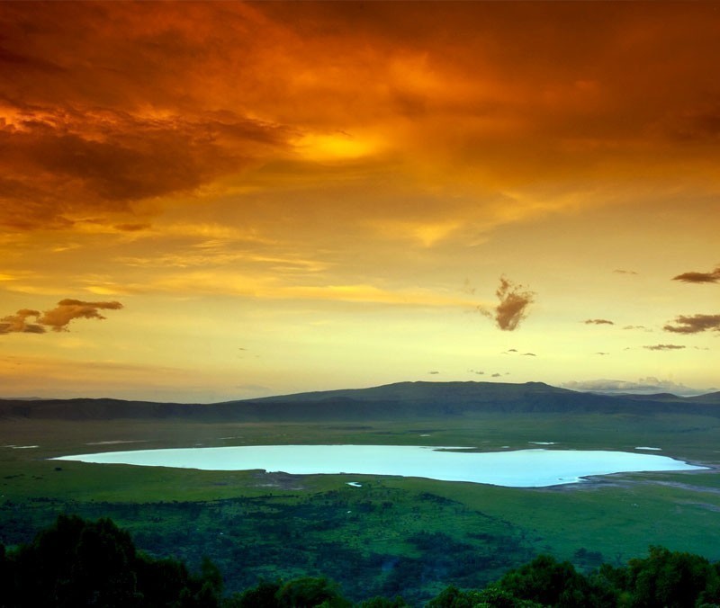 African sunset over the Ngorongoro Crater, Tanzania | 10 Wonders Of The World You Have To Visit