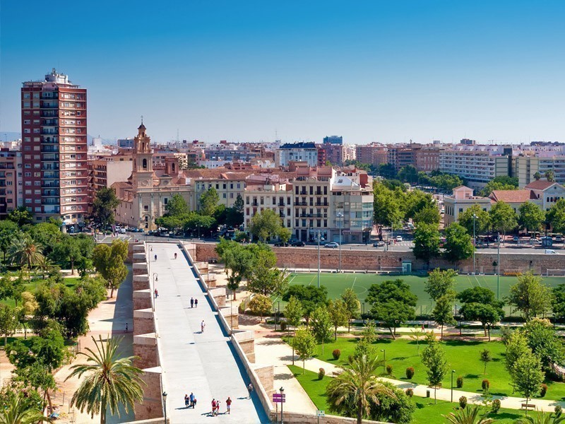 Aerial view of Turia River Gardens, one of the most visited tourist attractions in Valencia, Spain | What to Do in Valencia in 3 Days